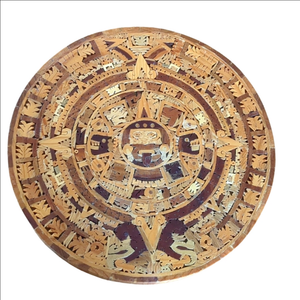 Vintage Aztec Hand-Carved Wall Art